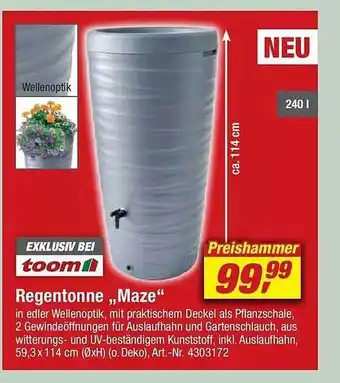 toom Baumarkt Regentonne maze Angebot