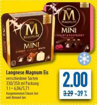 diska Langnese Magnum Eis 330/350ml Angebot