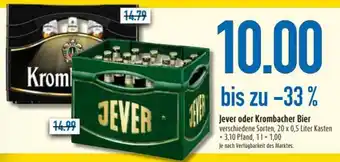 diska Jever oder Krombacher Bier 20x0,5L Angebot