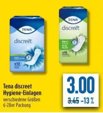 diska Tena discreet Hygiene Einlagen Angebot