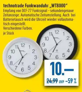 diska Technotrade Funkwanduhr WT8000 Angebot