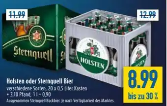 diska Holsten oder Sternquell Bier 20x0,5L Angebot