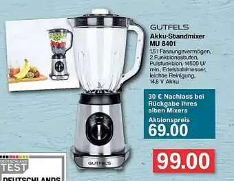 Famila Nord West Gutfels Akku-standmixer Mu 8401 Angebot