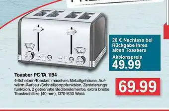 Famila Nord West Toaster Pc-ta 1194 Angebot