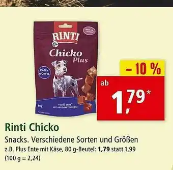 Fressnapf Rinti Chicko Snacks Verschiedene Sorten Und Größen Angebot