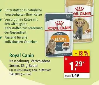 Fressnapf Royal Canin Nassnahrung. Verschiedene Sorten. Angebot