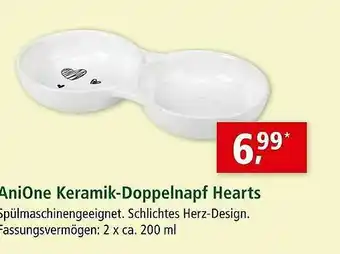 Fressnapf Anione Keramik-doppelnapf Hearts Angebot