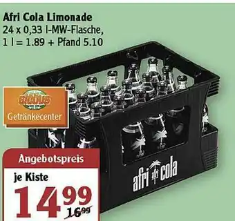 Globus Afri Cola Limonade Angebot