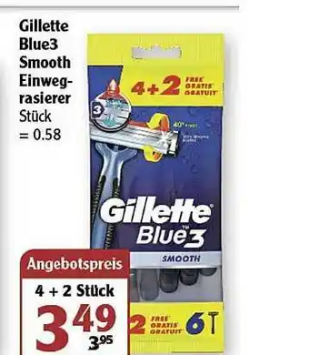 Globus Gillette Blue3 Smoth Einweg-rasierer Angebot