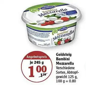 Globus Goldsteig Bambini Mozzarella Angebot