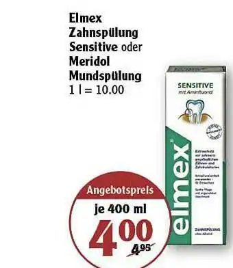 Globus Elmex Zahnspülung Sensitive Oder Meridol Munspülung Angebot