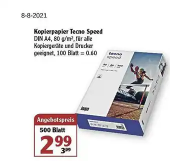 Globus Kopierpapier Tecno Speed Angebot