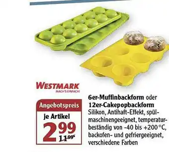 Globus 6er-muffinbackform Oder 12er-cakepopbackform Westmark Angebot