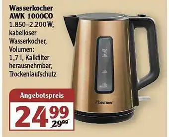 Globus Wasserkocher Awk 1000co Angebot