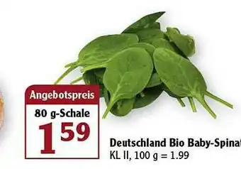 Globus Deutschland Bio Baby-spinat Angebot