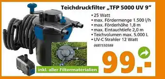 Globus Baumarkt Techdruckfilter „tfp 5000 Vu 9” Angebot