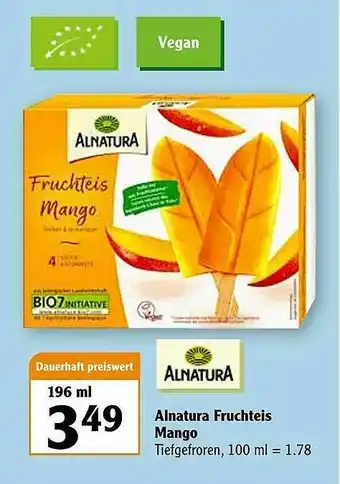 Globus Alnatura Fruchteis Mango Angebot