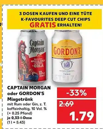 Kaufland Captain Morgan Oder Godon's Mixgetränk Angebot