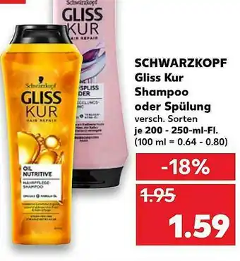 Kaufland Schwarzkopf Gliss Kur Shampoo Oder Spülung Angebot