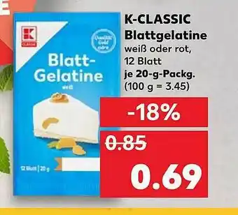 Kaufland K-classic Blattgelatine Angebot