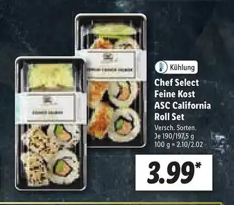 Lidl Chef Select Feine Kost Asc California Roll Set Angebot