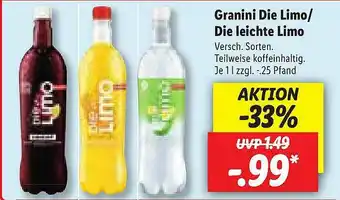 Lidl Granini Die Limo Oder Die Leichte Limo Angebot