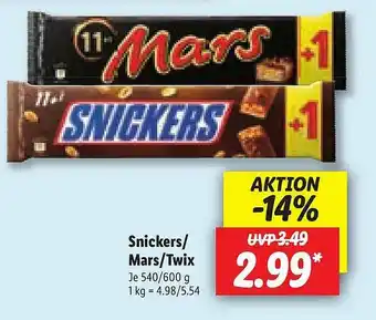 Lidl Snickers Oder Mars Oder Twix Angebot