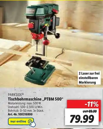 Lidl Parkside Tischbohrmaschine Ptbm 500 Angebot