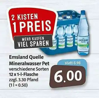 Markant Emsland Quelle Mineralwasser Pet Angebot