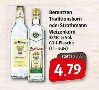 Markant Berentzentraditionskorn Oder Strothmann Weizenkorn Angebot