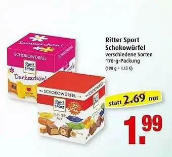 Markant Ritter Sport Schokowürfel Angebot