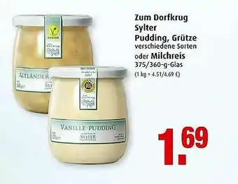 Markant Zum Dorfkrug Sylter Pudding, Grütze Oder Milchreis Angebot