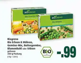 Markant Biogreno Bio Erbsen & Möhren, Gemüse-mix, Buttergemüße, Blumenkohl Oder Erbsen Angebot