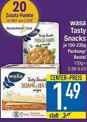 Marktkauf Wasa Tasty Snacks Angebot