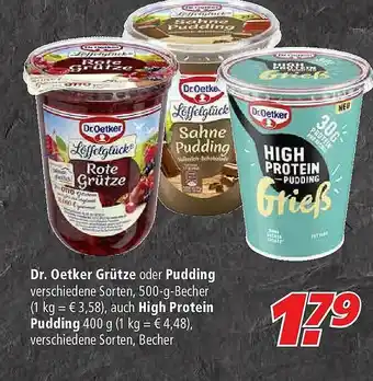 Marktkauf Dr Oetker Grütze Oder Puddin Oder High Protein Pudding Angebot