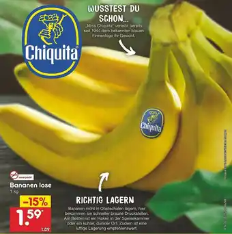 Netto Marken-Discount Chiquita Bananen Lose Angebot