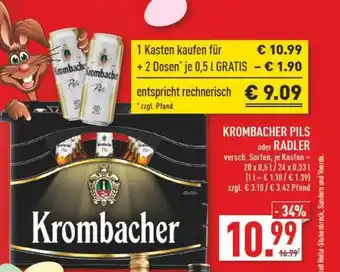 Marktkauf Krombacher pils oder radler Angebot