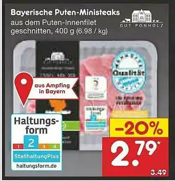 Netto Marken-Discount Bayerische Puten-ministeaks Gut Ponholz Angebot