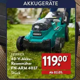 Aldi Nord Ferrex 40-v-akku-rasenmäher fn-arm4037 Angebot