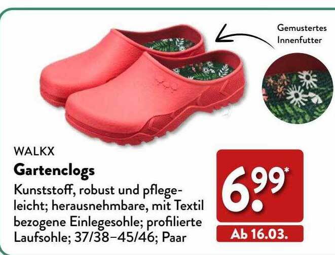 Walkx gartenclogs Angebot bei Aldi Nord