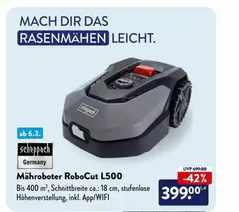 Aldi Nord Scheppach mähroboter robocut l500 Angebot