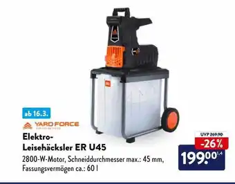 Aldi Nord Yard force elektro-leisehäcksler eru45 Angebot