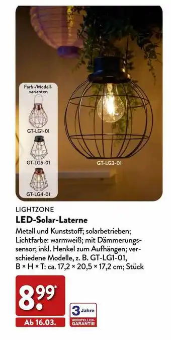 Aldi Nord Lightzone led-solar-laterne Angebot