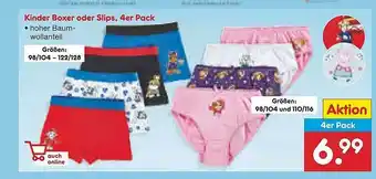 Netto Marken-Discount Kinder Boxer Oder Slips, 4er Pack Angebot