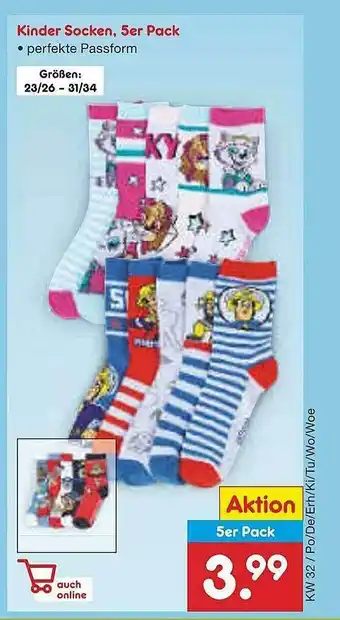 Netto Marken-Discount Kinder Socken, 3er Pack Angebot