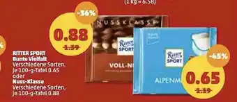 PENNY Ritter Sport Bunte Vielfalt Oder Nuss-klasse Angebot