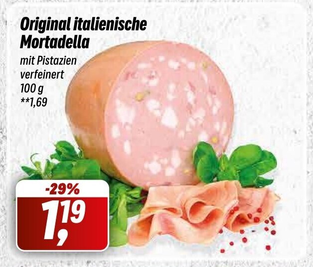 Original Italienische Mortadella 100 g Angebot bei Simmel