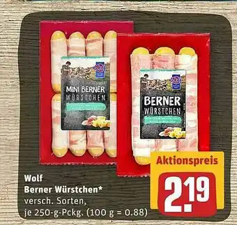 REWE Wolf Berner Würstchen Angebot