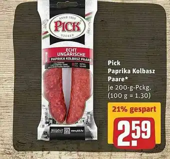 REWE Pick Paprika Kolbasz Paare Angebot