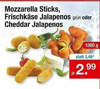 Zimmermann Mozzarella Sticks, Frischkäse Jalapenos Oder Cheddar Jalapenos Angebot